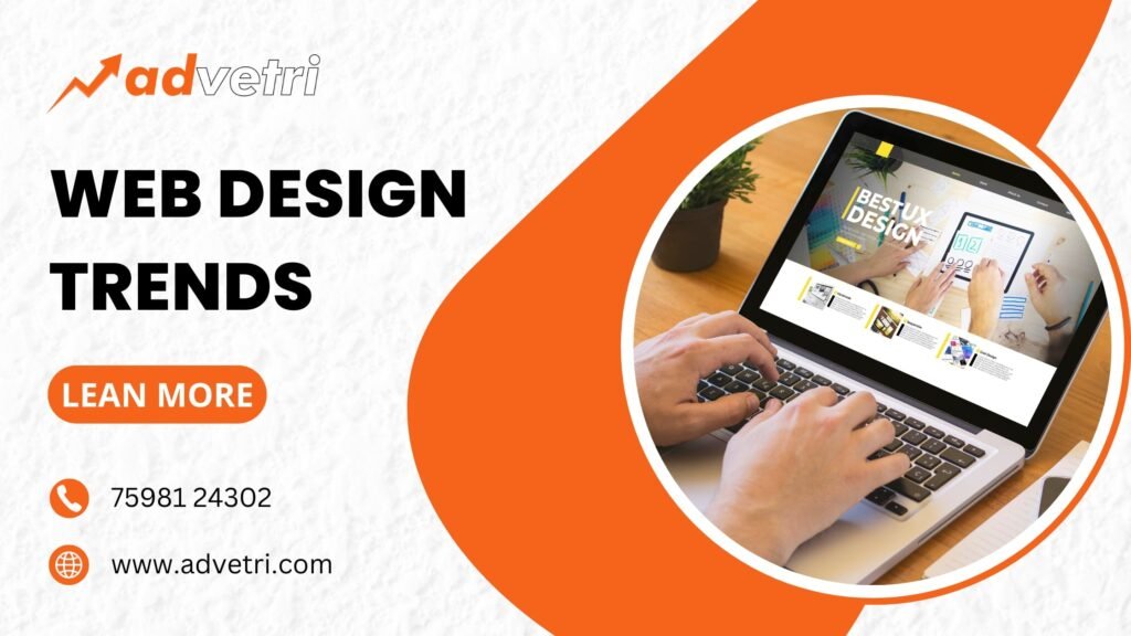 "Upcoming web design trends 2026 featuring AI layouts, interactive UX and modern styles